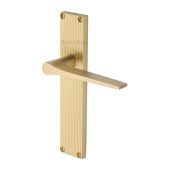 RR4710-SB Heritage Brass Gio Reeded Lever Latch Satin Brass finish
