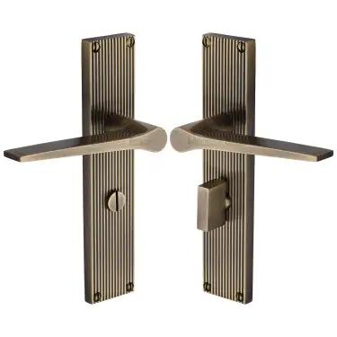 Click Here To Enlarge This Photo Of RR4730-AT Heritage Brass Gio Reeded Bathroom set Antique Brass finish