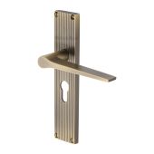 RR4748-AT Heritage Brass Gio Reeded Euro Profile Antique Brass finish