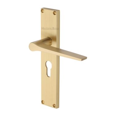 Click Here To Enlarge This Photo Of RR4748-SB Heritage Brass Gio Reeded Euro Profile Satin Brass finish