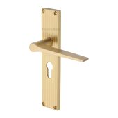 RR4748-SB Heritage Brass Gio Reeded Euro Profile Satin Brass finish