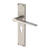 RR4748-SN Heritage Brass Gio Reeded Euro Profile Satin Nickel finish
