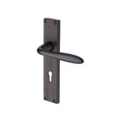 RR5000-MB Heritage Brass Sutton Reeded Backplate Lever Lock Matt Bronze finish