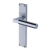 RR7310-PC Heritage Brass Bauhaus Reeded Lever Latch Polished Chrome finish