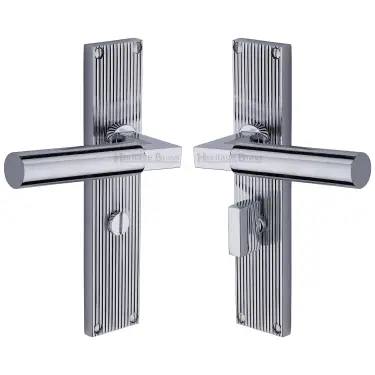 Click Here To Enlarge This Photo Of RR7330-PC Heritage Brass Bauhaus Reeded Bathroom set Polished Chrome finish