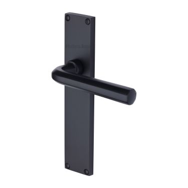 Click Here To Enlarge This Photo Of VT5910-BKMT Heritage Brass Octave Lever Latch Door Handle on 200mm Plate Matt Black finish