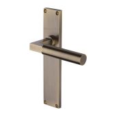 VT6310-AT Heritage Brass Bauhaus Lever Latch Door Handle on 200mm Plate Antique Brass finish