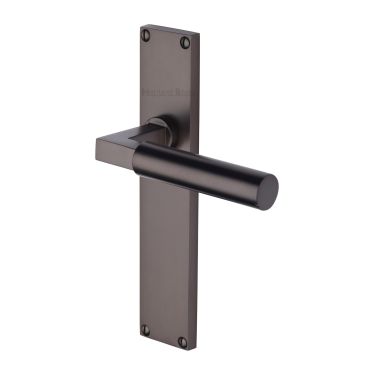 Click Here To Enlarge This Photo Of VT6310-MB Heritage Brass Bauhaus Lever Latch Door Handle on 200mm Plate Matt Bronze finish