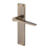VT8110-AT Heritage Brass Gio Lever Latch Door Handle on 200mm Plate Antique Brass finish