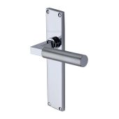VT9310-PC Heritage Brass Bauhaus Knurled Lever Latch Door Handle on 200mm Plate Polished Chrome finish
