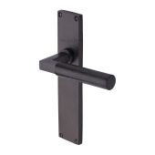 VTH4310-MB Heritage Brass Bauhaus Hammered Lever Latch Door Handle on 200mm Plate Matt Bronze finish