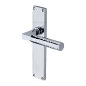 VTH4310-PC Heritage Brass Bauhaus Hammered Lever Latch Door Handle on 200mm Plate Polished Chrome finish