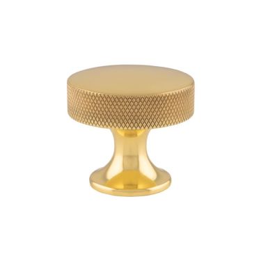 Click Here To Enlarge This Photo Of AW841-38-PB - Alexander & Wilks 38mm Berlin Knurled Cupboard Knob - Polished Brass