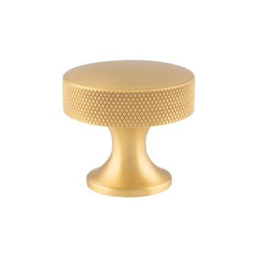 Click Here To Enlarge This Photo Of AW841-38-SB - Alexander & Wilks 38mm Berlin Knurled Cupboard Knob - Satin Brass
