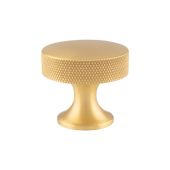 AW841-38-SB - Alexander & Wilks 38mm Berlin Knurled Cupboard Knob - Satin Brass