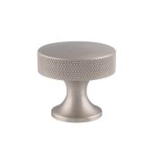 AW841-38-SN - Alexander & Wilks 38mm Berlin Knurled Cupboard Knob - Satin Nickel