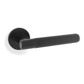 AW222BL - Alexander & Wilks Spitfire Reeded Lever on Round Rose - Black