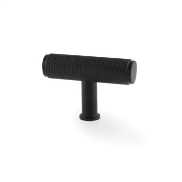 Click Here To Enlarge This Photo Of AW801-55-BL - Alexander & Wilks Crispin Knurled T-Bar Cupboard Knob - Black - 55mm