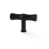 AW801B-55-BL - Alexander & Wilks Crispin Bamboo T-Bar Cupboard Knob - Black - 55mm