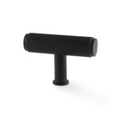 AW801R-55-BL - Alexander & Wilks Crispin Reeded T-Bar Cupboard Knob - Black - 55mm