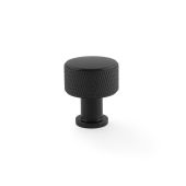 AW807K-29-BL - Alexander & Wilks Lucia Knurled Cupboard Knob - Black - 29mm