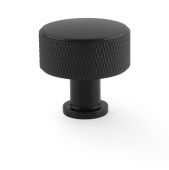 AW807K-35-BL - Alexander & Wilks Lucia Knurled Cupboard Knob - Black - 35mm