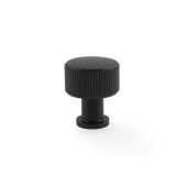 AW807R-29-BL - Alexander & Wilks Lucia Reeded Cupboard Knob - Black - 29mm