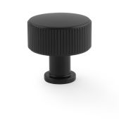 AW807R-35-BL - Alexander & Wilks Lucia Reeded Cupboard Knob - Black - 35mm