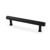 AW809-128-BL - Alexander & Wilks Crispin Knurled T-bar Cupboard Pull Handle - Black - Centres 128mm