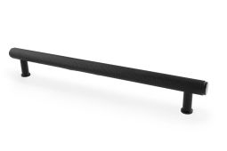 AW809-224-BL - Alexander & Wilks Crispin Knurled T-bar Cupboard Pull Handle - Black - Centres 224mm