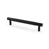 AW810-128-BL - Alexander & Wilks Brunel Knurled T-Bar Cupboard Handle - Black - Centres 128mm