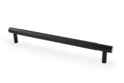 AW810-192-BL - Alexander & Wilks Brunel Knurled T-Bar Cupboard Handle - Black - Centres 192mm