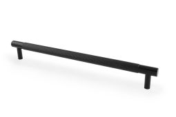 AW810-224-BL - Alexander & Wilks Brunel Knurled T-Bar Cupboard Handle - Black - Centres 224mm
