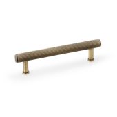 AW809R-128-AB - Alexander & Wilks Reeded T-Bar Cabinet Pull 128mm Centres - Antique Brass