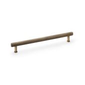 AW809R-224-AB - Alexander & Wilks Reeded T-Bar Cabinet Pull 224mm Centres - Antique Brass