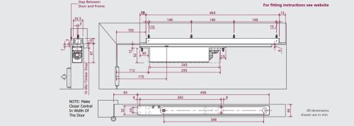 Click Here To Enlarge This Photo Of ITS.11204.2.5.BK - Rutland Size 2-4 Concealed Cam Action Door Closer c/w SA Connector Bar - Black