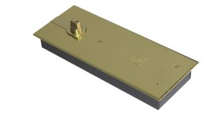 TS.7002HO.SAX.PBLH - Rutland Size 2 Single Action (Hold Open) Floor Spring with Backcheck & Polished Brass Cover Plates - Left Hand Opening