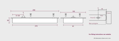 Click Here To Enlarge This Photo Of TS.7104NHO.DAX.SS - Rutland Size EN.1-4 Double Action (Non Hold Open) Floor Spring with Backcheck & Stainless Steel Cover Plates