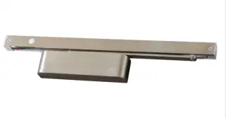 TS.FIRETRAK.115.SNP - Rutland Rutland FIRETRAK Size 2-5 Electromagnetic Hold Open Slide Rail Door Closer - Satin Nickel