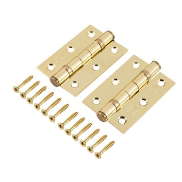Click Here To Enlarge This Photo Of Eclipse 14103 Grade 7 Polished Brass (Mild Steel) Ball Bearing Hinges 76 x 51 x 2mm
