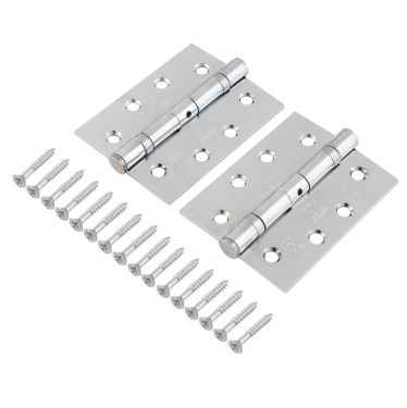 Click Here To Enlarge This Photo Of Eclipse 14934 Grade 11 Polished Chrome (Mild Steel) Ball Bearing Hinges 102 x 76 x 2.7mm