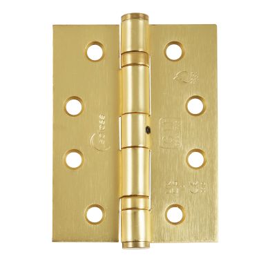 Click Here To Enlarge This Photo Of Eclipse 14878 Grade 11 Satin Brass &lpar;Mild Steel&rpar; Ball Bearing Hinges 102 x 76 x 2&period;7mm