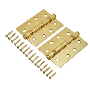 Click Here To Enlarge This Photo Of Eclipse 14878 Grade 11 Satin Brass &lpar;Mild Steel&rpar; Ball Bearing Hinges 102 x 76 x 2&period;7mm