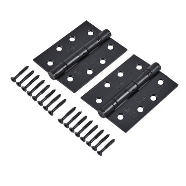 Click Here To Enlarge This Photo Of Eclipse 14112 Grade 11 Matt Black (Mild Steel) Ball Bearing Hinges 102 x 76 x 2.7mm