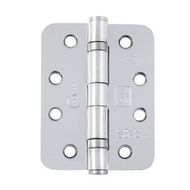 Click Here To Enlarge This Photo Of Eclipse 14105 Grade 11 Polished Chrome (Mild Steel) Ball Bearing Radius Corner Hinges 102 x 76 x 2.7mm