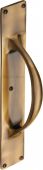 V1155-AT Heritage Brass Door Pull Handle on Plate Antique Brass Finish