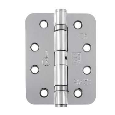 Click Here To Enlarge This Photo Of Eclipse 14205 Grade 13 Polished Chrome (Mild Steel) Ball Bearing Radius Corner Hinges 102 x 76 x 2.7mm