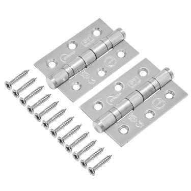 Click Here To Enlarge This Photo Of Eclipse 14852 Grade 7 Satin Stainless Steel Ball Bearing Hinges 76 x 51 x 2mm