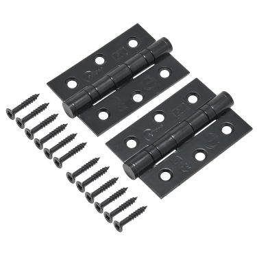 Click Here To Enlarge This Photo Of Eclipse 14917 Grade 7 Matt Black (Stainless Steel) Ball Bearing Hinges 76 x 51 x 2mm