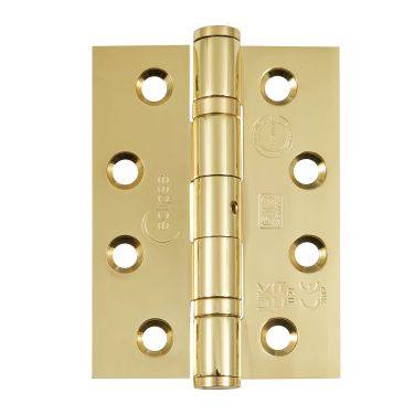 Click Here To Enlarge This Photo Of Eclipse 14882 Grade 13 Polished Brass (Stainless Steel) Ball Bearing Hinges 102 x 76 x 3mm